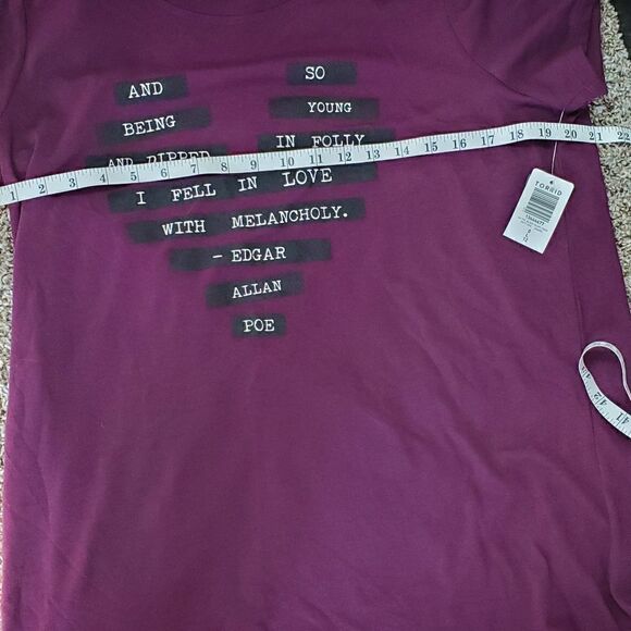 Torrid Purple & Black Block Heart T-Shirt - Picture 4 of 5